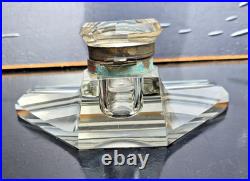 Bel Encrier Cristal Art Deco German 1930 Jugendstil Inkwell Crystal Art Nouveau