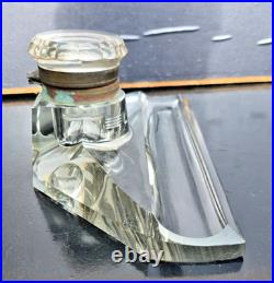 Bel Encrier Cristal Art Deco German 1930 Jugendstil Inkwell Crystal Art Nouveau