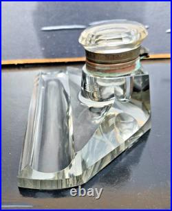Bel Encrier Cristal Art Deco German 1930 Jugendstil Inkwell Crystal Art Nouveau