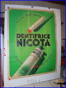 Belle affiche ancienne dentifrice Nicota pour fumeur par Maurus art deco