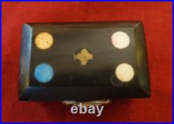 Boite a pilules ancienne en corne et pierres dures art deco 1930