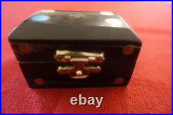 Boite a pilules ancienne en corne et pierres dures art deco 1930