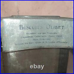 Boite en tole Biscuit Olibet Exposition Universelle 1900, Art Déco Art nouveau