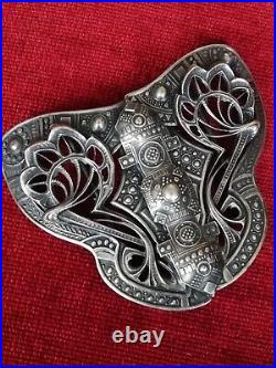 Boucle de ceinture ancienne argent art nouveau art déco 1920