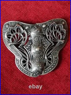 Boucle de ceinture ancienne argent art nouveau art déco 1920