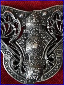 Boucle de ceinture ancienne argent art nouveau art déco 1920