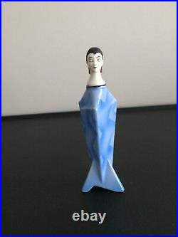 Bouteille de parfum en porcelaine art déco bavaroise femme figurative