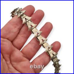 Bracelet Art déco tardif en argent avec vue dorée, motif de feuilles, 1940-1950