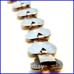 Bracelet art déco en argent, or et rubis. Antiquités. Bracelet en argent doré Bracelet art déco en argent, or et rubis. Antiquités. Bracelet en argent doré