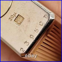 Briquet Dupont Paris 20u + Box-lighter gold. P art déco-gaz-n°2395CT