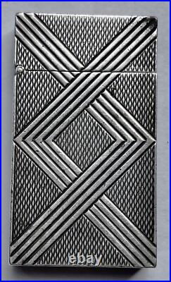 Briquet à essence Art Deco Argent LIGHTER Feuerzeug ACCENDINO AANSTEKER