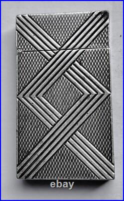 Briquet à essence Art Deco Argent LIGHTER Feuerzeug ACCENDINO AANSTEKER
