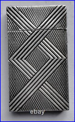 Briquet à essence Art Deco Argent LIGHTER Feuerzeug ACCENDINO AANSTEKER