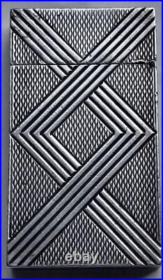 Briquet à essence Art Deco Argent LIGHTER Feuerzeug ACCENDINO AANSTEKER