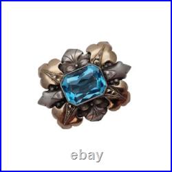 Broche art déco vintage, bijoux bleus mariage, cadeau de mariage pour la Broche art déco vintage, bijoux bleus mariage, cadeau de mariage pour la