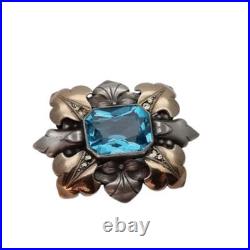 Broche art déco vintage, bijoux bleus mariage, cadeau de mariage pour la Broche art déco vintage, bijoux bleus mariage, cadeau de mariage pour la