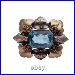 Broche art déco vintage, bijoux bleus mariage, cadeau de mariage pour la Broche art déco vintage, bijoux bleus mariage, cadeau de mariage pour la