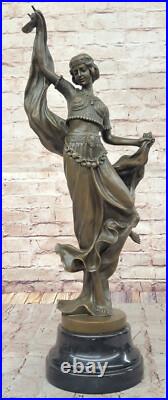 Bronze Art Déco Dansant Femme Artisanal Fonte de Collection Figurine Affaire