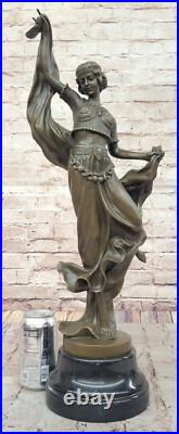 Bronze Art Déco Dansant Femme Artisanal Fonte de Collection Figurine Affaire