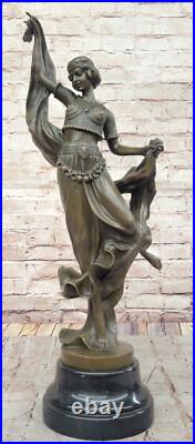 Bronze Art Déco Dansant Femme Artisanal Fonte de Collection Figurine Affaire