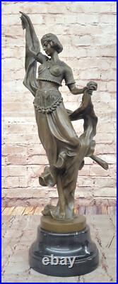 Bronze Art Déco Dansant Femme Artisanal Fonte de Collection Figurine Affaire