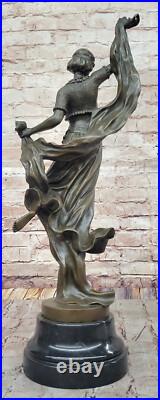 Bronze Art Déco Dansant Femme Artisanal Fonte de Collection Figurine Affaire