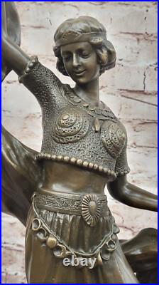 Bronze Art Déco Dansant Femme Artisanal Fonte de Collection Figurine Affaire