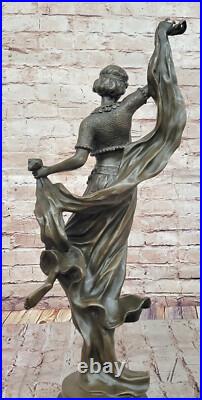 Bronze Art Déco Dansant Femme Artisanal Fonte de Collection Figurine Affaire