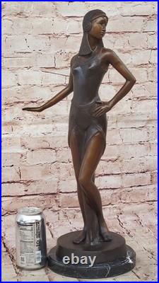 Bronze Art Déco Sculpture par Chiparus Dansant Femme Figurine de Collection