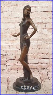 Bronze Art Déco Sculpture par Chiparus Dansant Femme Figurine de Collection