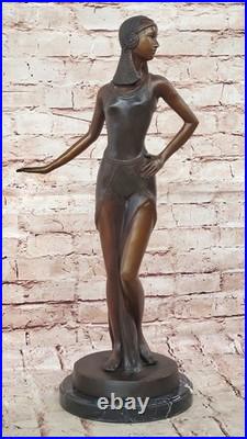 Bronze Art Déco Sculpture par Chiparus Dansant Femme Figurine de Collection
