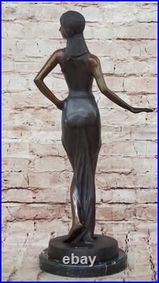 Bronze Art Déco Sculpture par Chiparus Dansant Femme Figurine de Collection