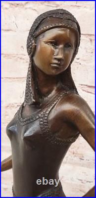 Bronze Art Déco Sculpture par Chiparus Dansant Femme Figurine de Collection