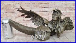 Bronze Décor de Collection Sculpture Art Déco 16 Indien Native Chef Aigle