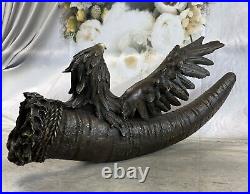 Bronze Décor de Collection Sculpture Art Déco 16 Indien Native Chef Aigle
