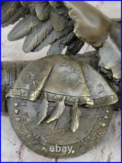 Bronze Décor de Collection Sculpture Art Déco 16 Indien Native Chef Aigle