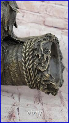 Bronze Décor de Collection Sculpture Art Déco 16 Indien Native Chef Aigle