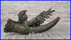 Bronze Décor de Collection Sculpture Art Déco 16 Indien Native Chef Aigle