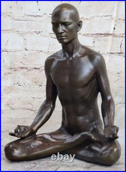 Bronze Sculpture Mâle Méditation Statue Yoga Figurine Art Collection Deco Deal
