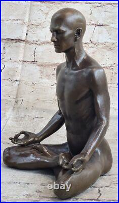 Bronze Sculpture Mâle Méditation Statue Yoga Figurine Art Collection Deco Deal Bronze Sculpture Mâle Méditation Statue Yoga Figurine Art Collection Deco Deal