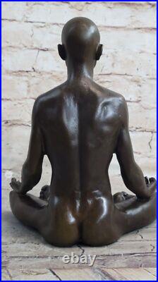 Bronze Sculpture Mâle Méditation Statue Yoga Figurine Art Collection Deco Deal