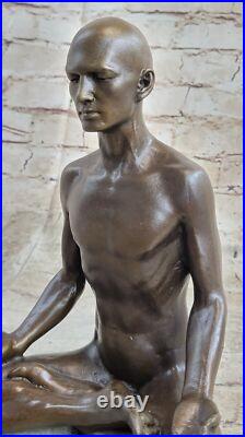 Bronze Sculpture Mâle Méditation Statue Yoga Figurine Art Collection Deco Deal Bronze Sculpture Mâle Méditation Statue Yoga Figurine Art Collection Deco Deal