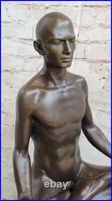 Bronze Sculpture Mâle Méditation Statue Yoga Figurine Art Collection Deco Deal Bronze Sculpture Mâle Méditation Statue Yoga Figurine Art Collection Deco Deal