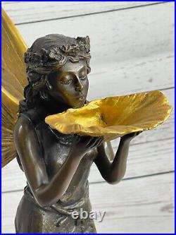 Bronze Sculpture de Collection Statue Fairy Mythique Signée Milo Grand Art Déco