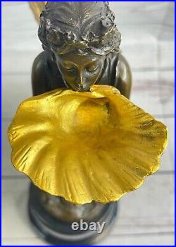 Bronze Sculpture de Collection Statue Fairy Mythique Signée Milo Grand Art Déco