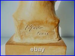 Buste art nouveau art déco sculpture fille Gallo terre cuite 34 cm