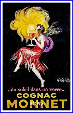 CAPPIELLO original poster, COGNAC MONNET affiche originale art deco, 1927