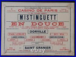 CASINO DE PARIS MISTINGUETT En Douce Music Hall illustrateur GESMAR Art Déco