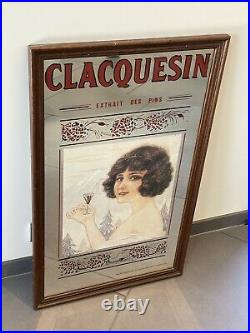 CLACQUESIN Objet Publicitaire Ancien Cadre Miroir Art Déco