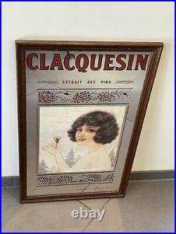 CLACQUESIN Objet Publicitaire Ancien Cadre Miroir Art Déco